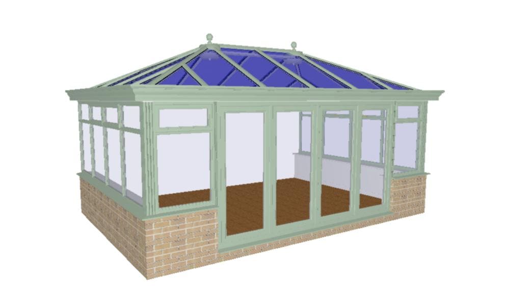 hipped back edwardian conservatory design - left